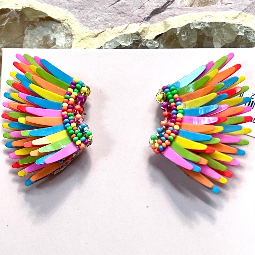 🌺🎉HP🎉🌺 NWT Mignonne Gavigan Mini Madeline Earrings Confetti - Picture 9 of 16